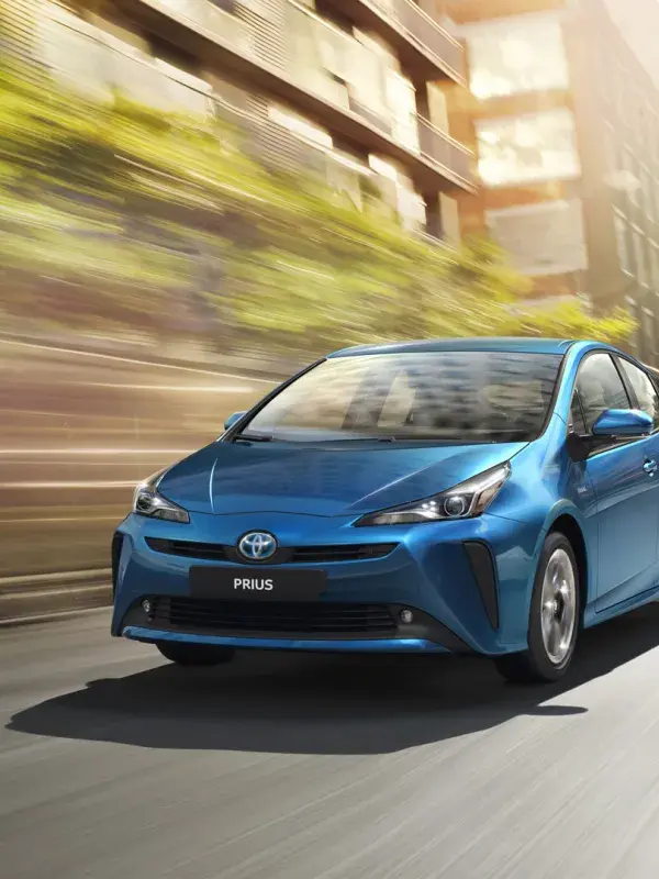 Prius blauw voorkant